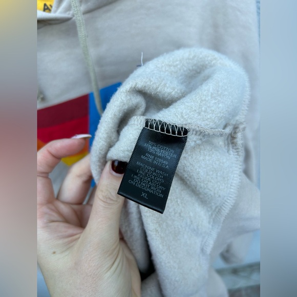 Aviator Nation Logo Relaxed Pullover Hoodie in Sand Unisex Size XL NWT - Picture 5 of 6